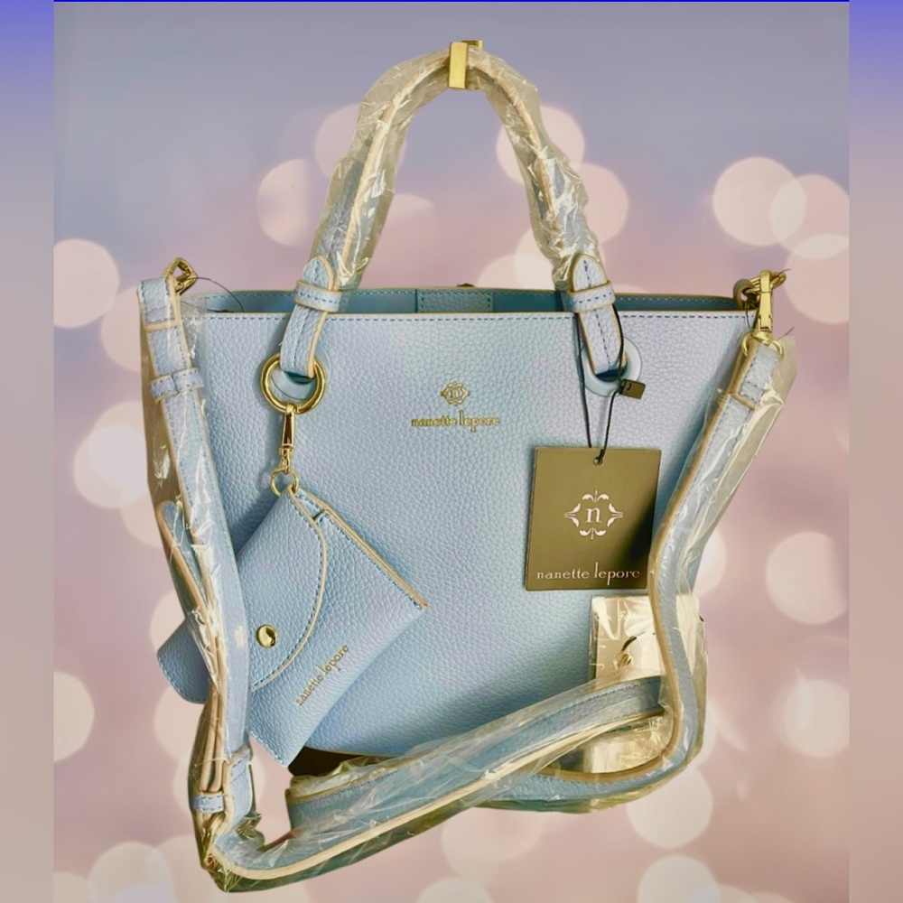 Nanette Lepore New Crossbody/shoulder/to handles Bag w/Card/cash Holder LtBlue